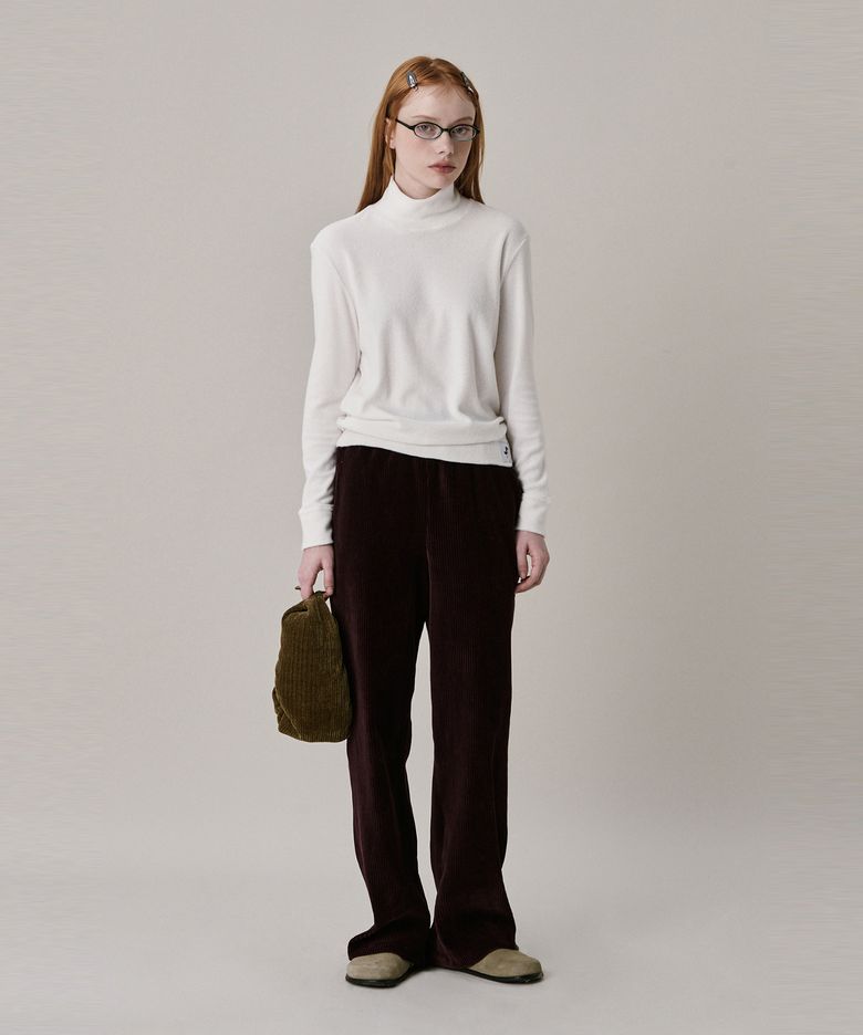 24 Two Tone Velour Pants_Burgundy (24 투 톤 벨루어 팬츠_버건디)
