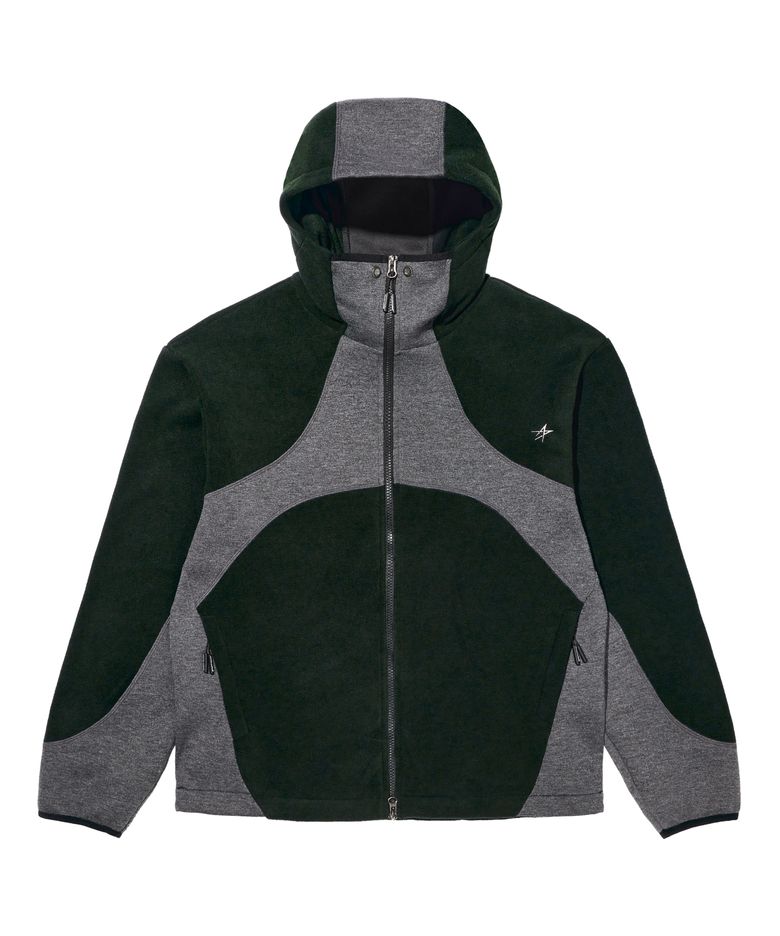 BLOCKING POLARTEC HOOD FULL-ZIP (BLACK)
