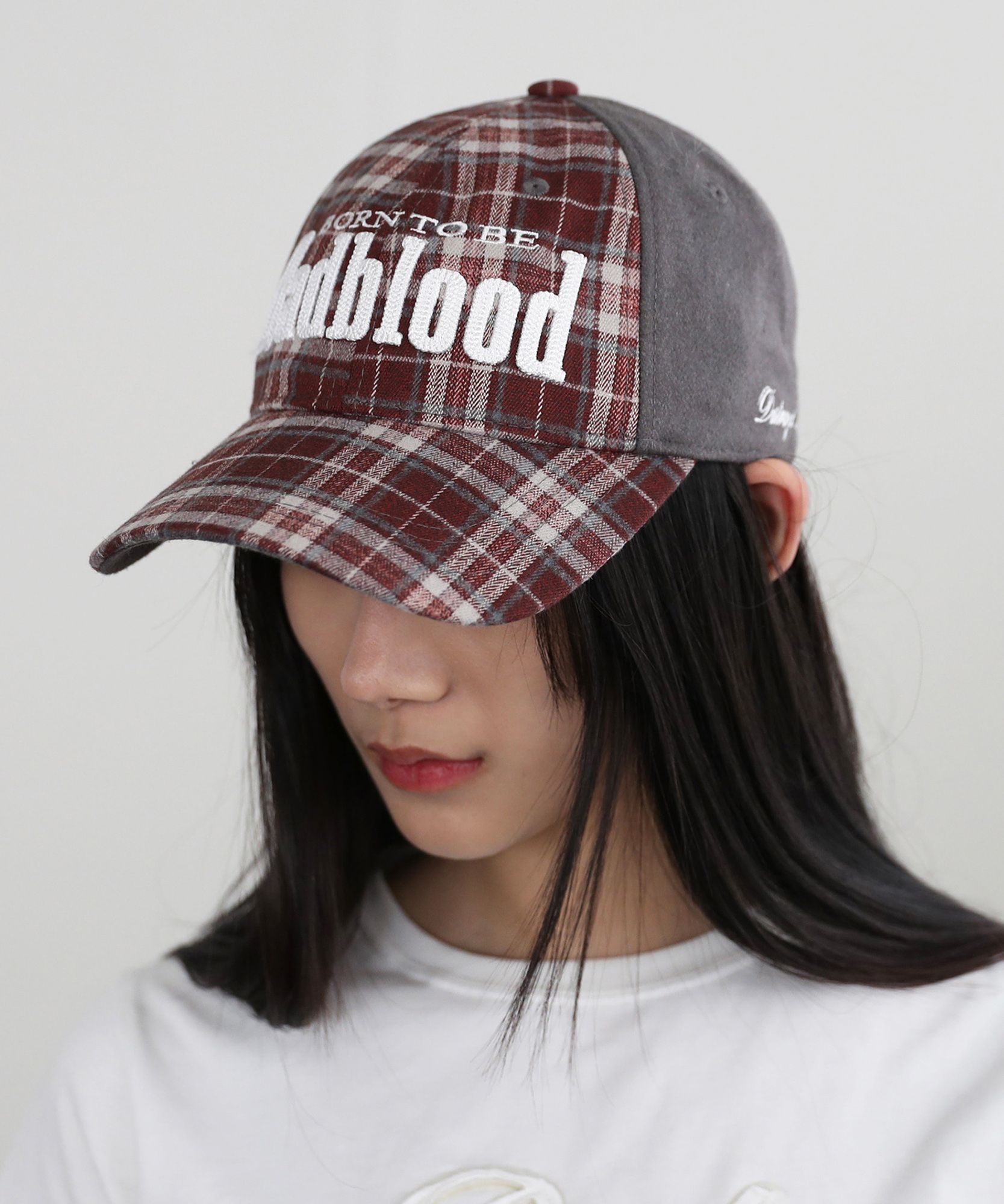 BADBLOOD★韓国大人気 BORN TO BE Ball Cap - CHECK BADBLOOD☆韓国大人気 BORN TO BE Ball Cap - CHECK