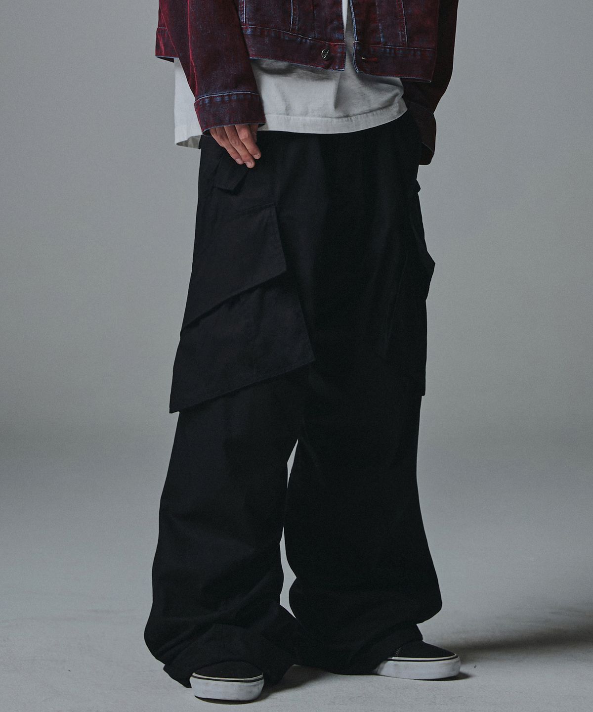 낫포너드(NOT4NERD) Ripstop Flare Fit Cargo Pants - Black