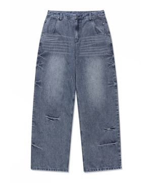 도밍고 플로우 와이드 기모 데님 팬츠