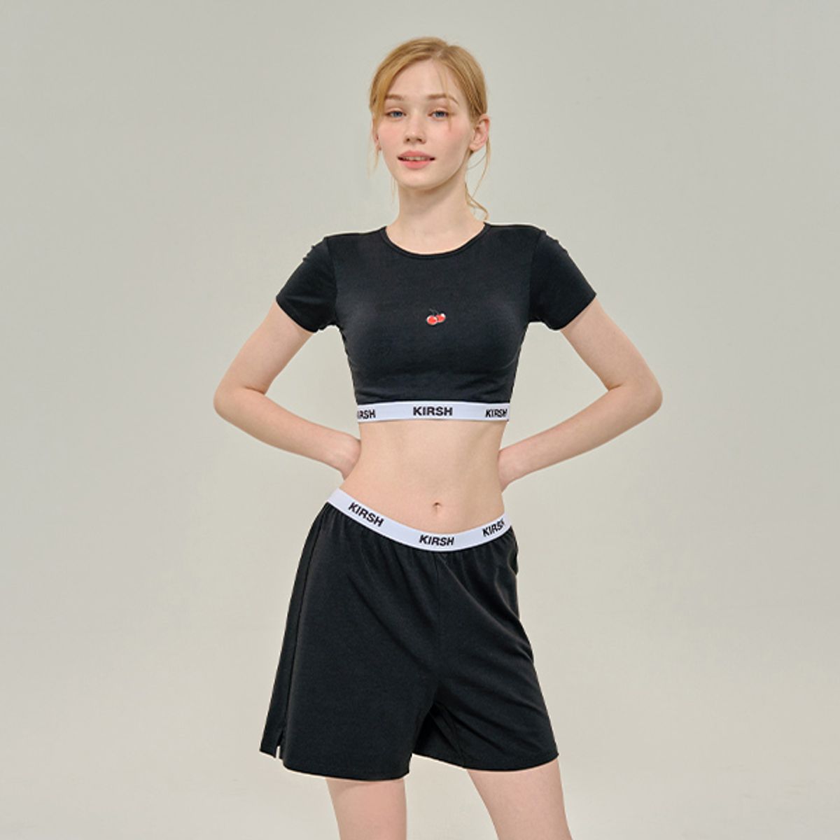 키르시 언더웨어(KIRSH UNDERWEAR) 코튼 모달 트렁크 쇼츠 블랙
