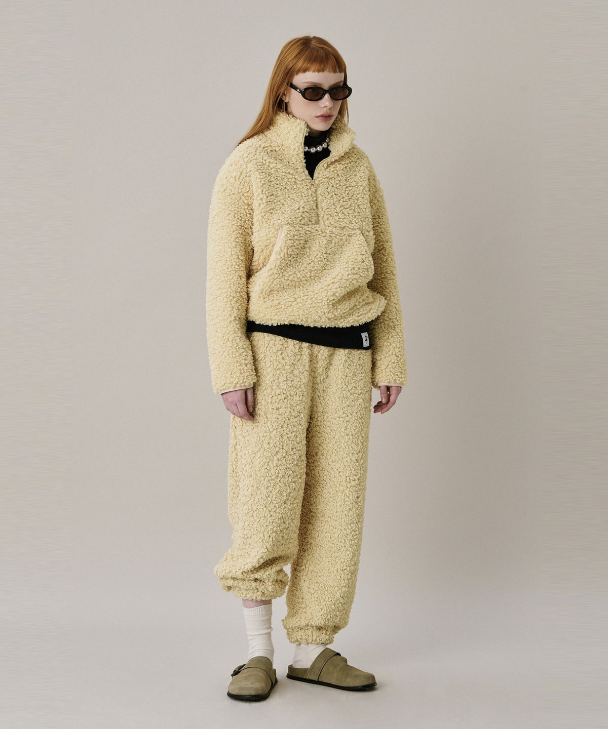 준준스페이스(JUNEJUNE SPACE) 24 Shearing Half Zip-up_Yellow (24 시어링 하프 집업_옐로우)
