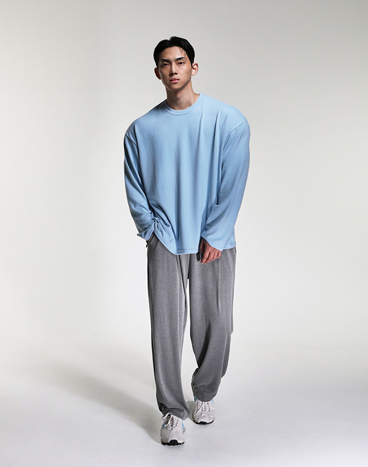알브이디(RVD) 기모 HEAT-WEAR 오버핏 롱슬리브 (베이비블루)