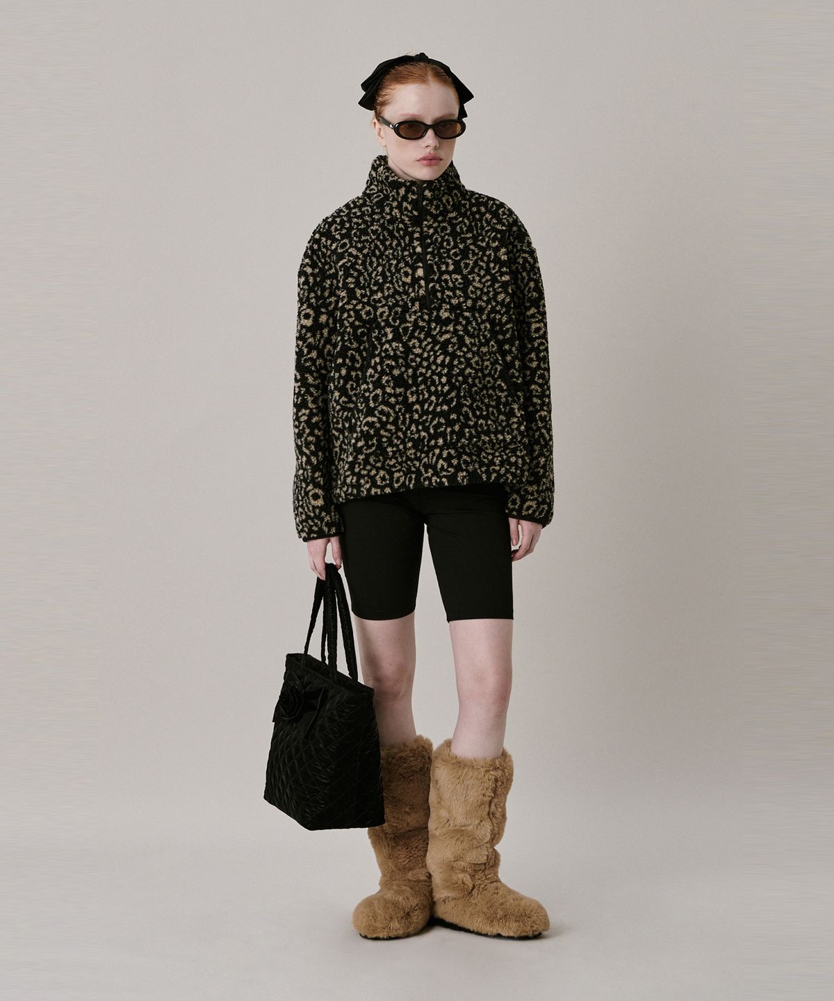 준준스페이스(JUNEJUNE SPACE) 24 Shearing Half Zip-up_Black (24 시어링 하프 집업_블랙)