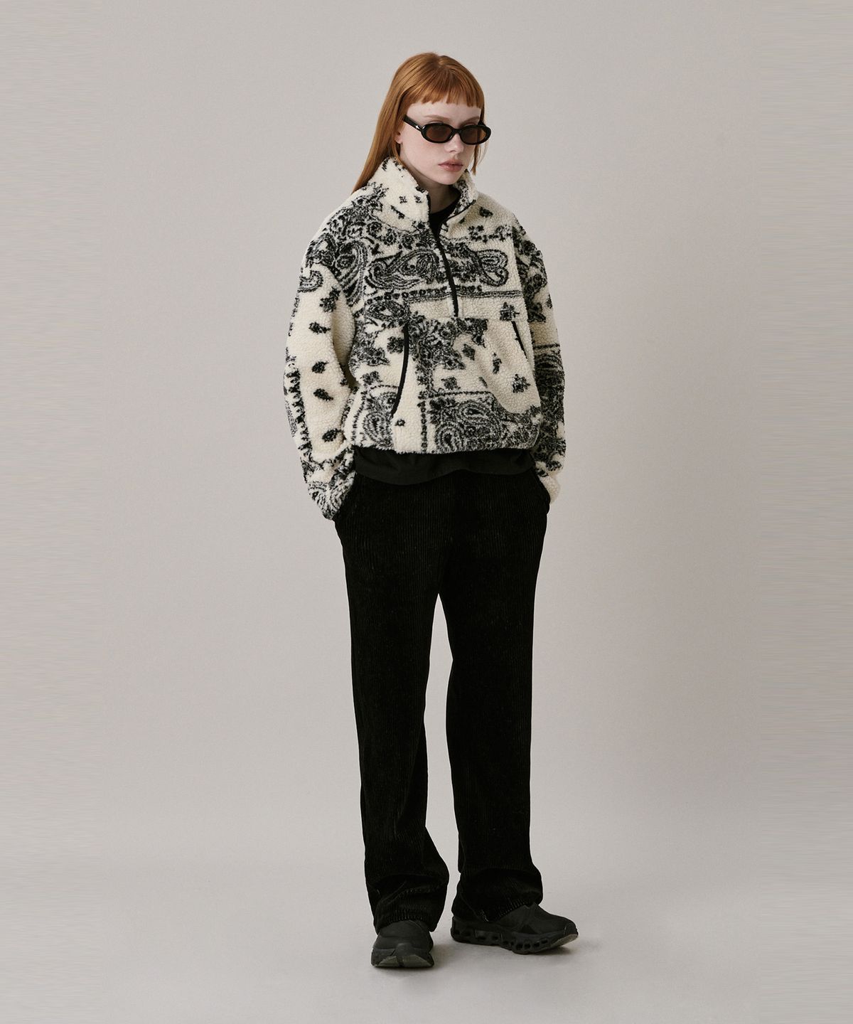 준준스페이스(JUNEJUNE SPACE) 24 Shearing Half Zip-up_Cream (24 시어링 하프 집업_크림)