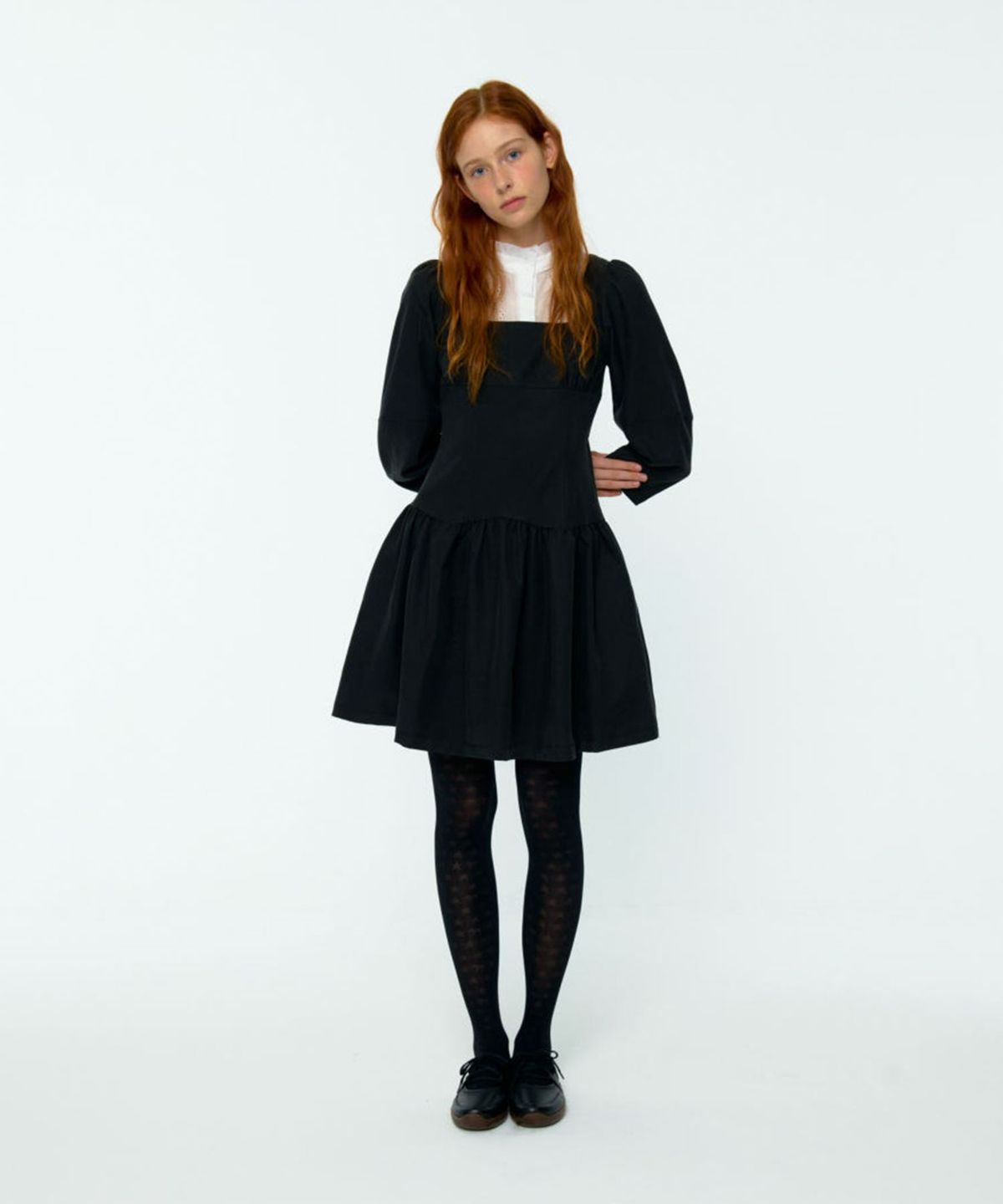 루루서울(LOULOUSEOUL) Ribbon Tie Classic Dress (Black)