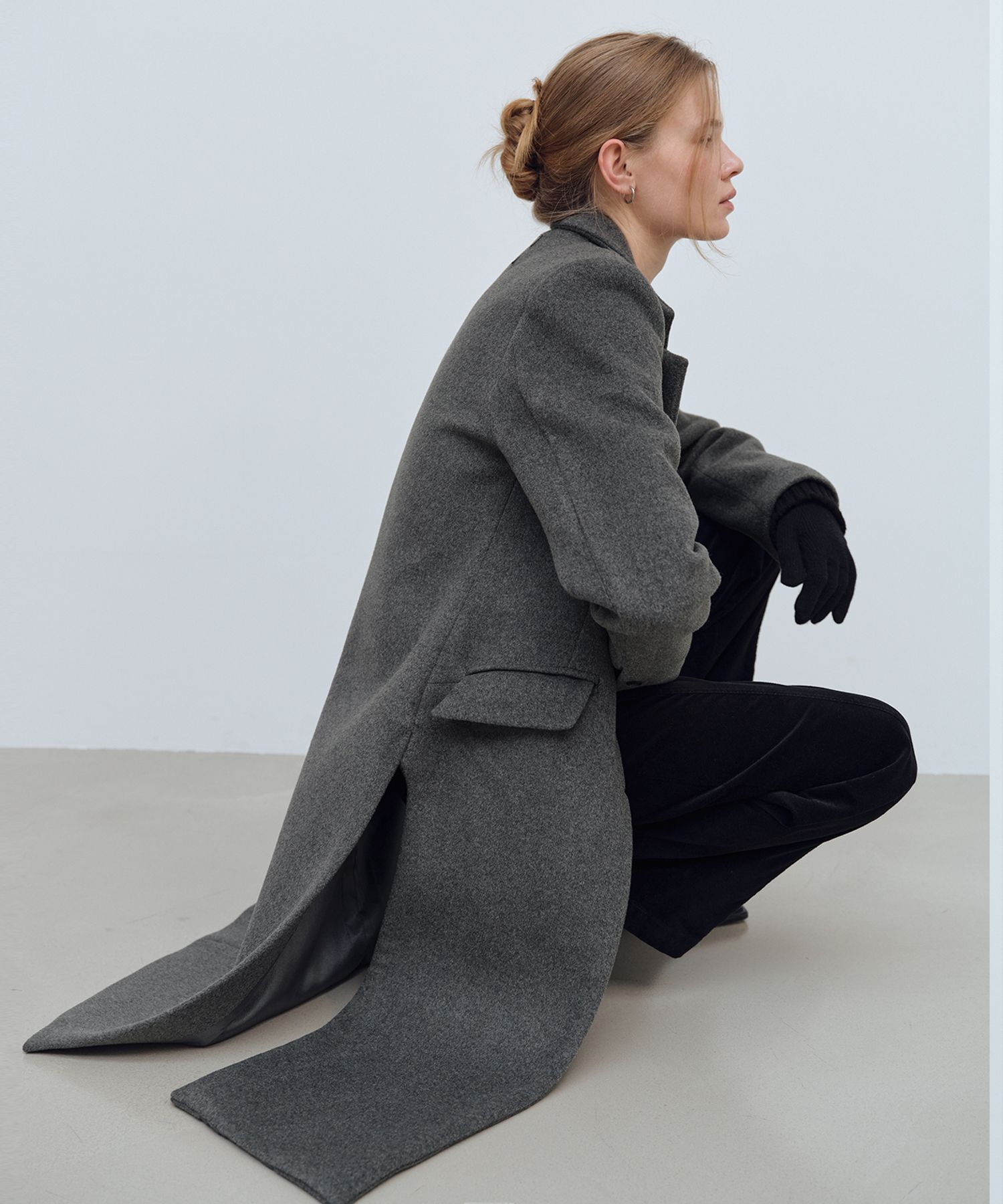 コート YUSE SIDE CUT OUT SINGLE WOOL COAT 5BNY722 SIDE CUT OUT SINGLE WOOL COAT - BLACK - YUSE | 60% - Asian