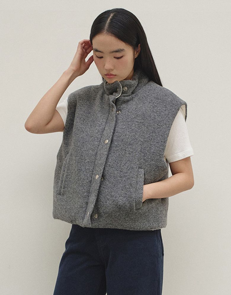dove wool padded VEST (GRAY) (wool 80%, 6온스 패딩)