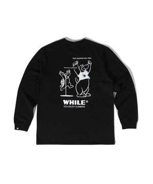 저스트 리치 클라이밍 티셔츠 긴팔 남녀공용 (BLACK)