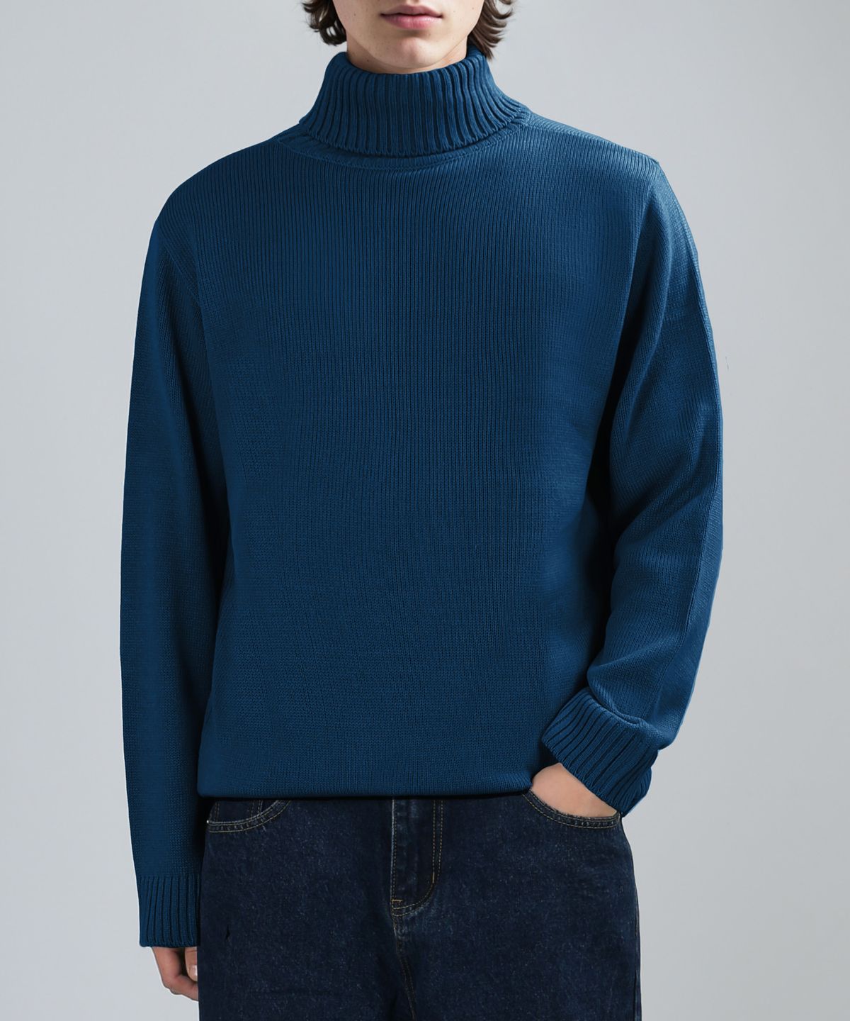 베리베인(VERYVAIN) BALANCE T-NECK KNIT (DEEP BLUE)