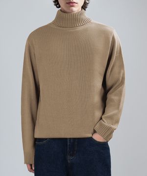 BALANCE T-NECK KNIT (BEIGE)