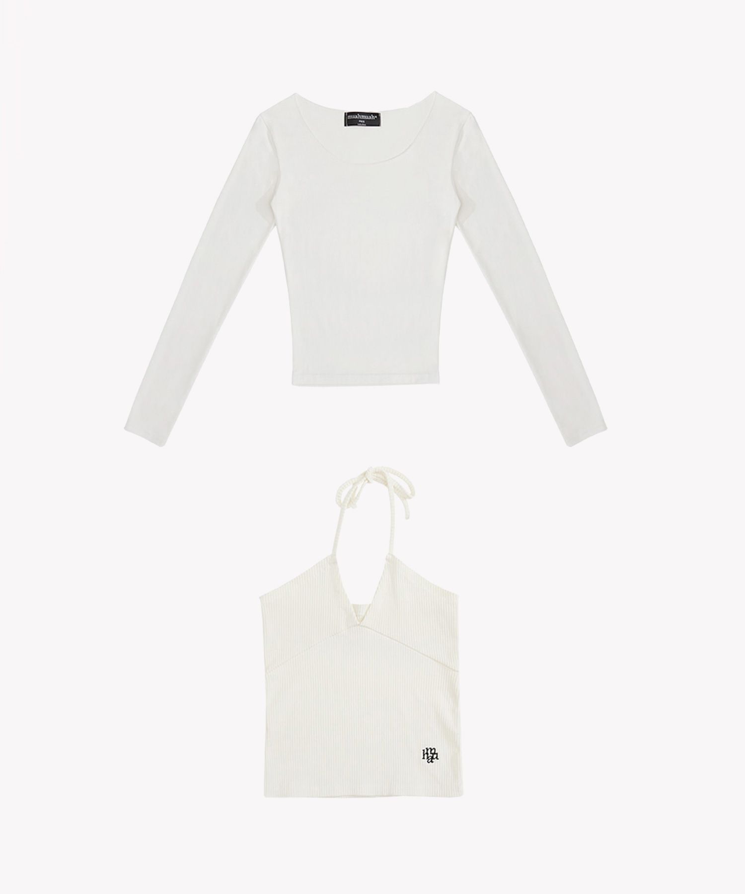 ★muahmuah★ LOGO LAYERED T-SHIRT SET IVORY MUSINSA | MUAHMUAH [SET] Logo Layered T-Shirt Set [Ivory]