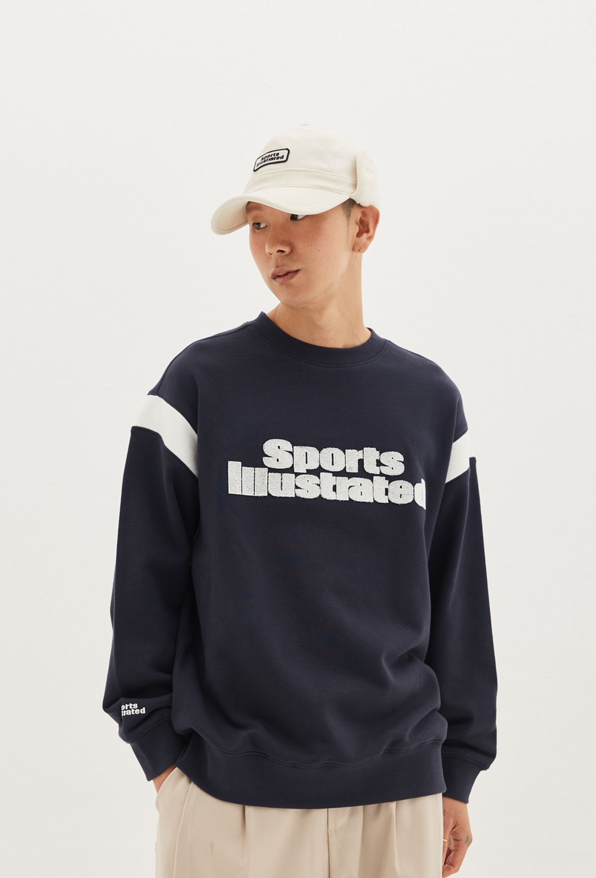 스포츠 일러스트레이티드(SPORTS ILLUSTRATED) 벨벳 귀달이 모자 (아이보리)