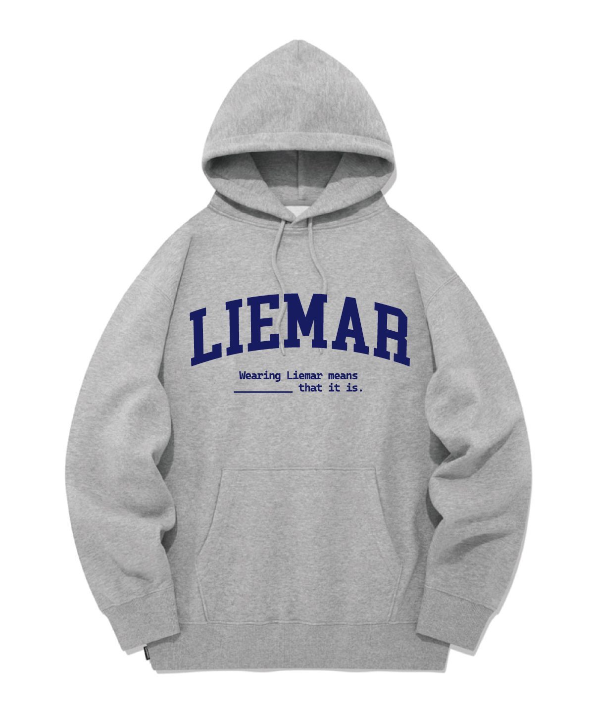 리에마르(LIEMAR) 25 시그니처 오버핏 기모 후드 [그레이]