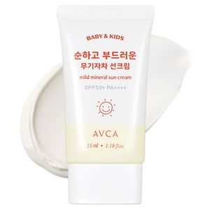 [아브카] 베이비 앤 키즈 저자극 무기자차 선크림 spf50+ pa++++ 35ml