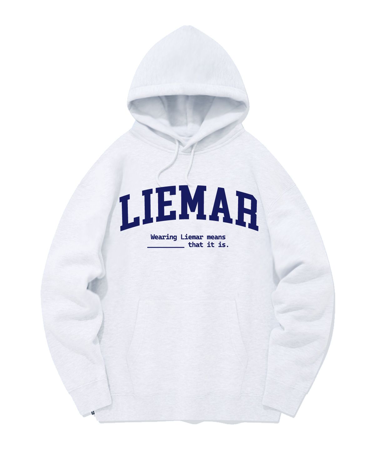 리에마르(LIEMAR) 25 시그니처 오버핏 기모 후드 [화이트멜란지]