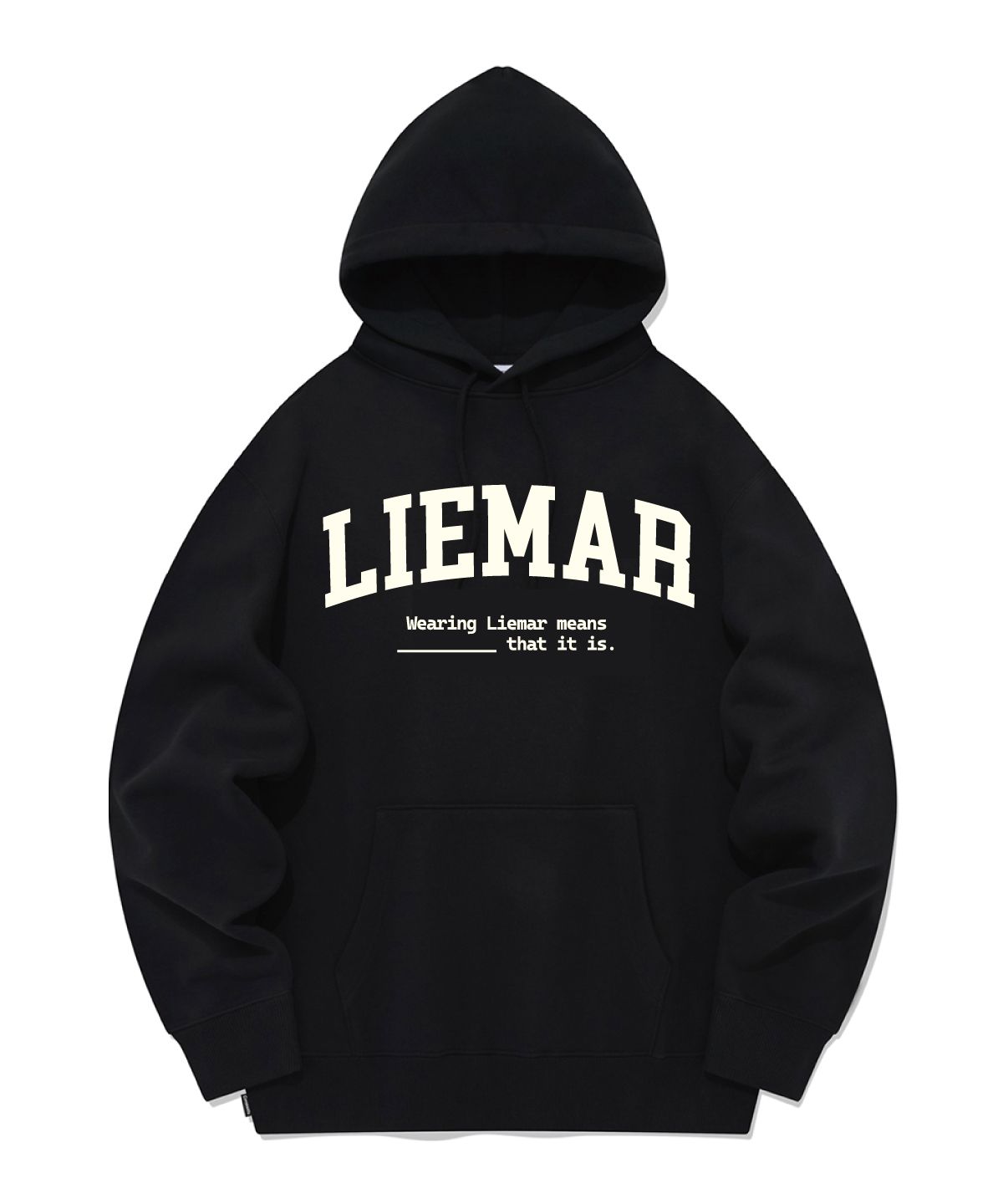 리에마르(LIEMAR) 25 시그니처 오버핏 기모 후드 [블랙]