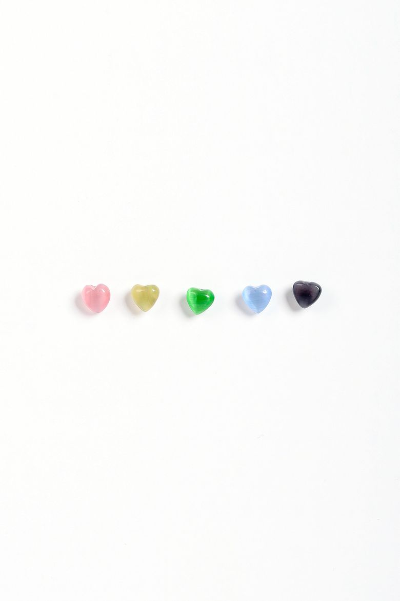 0.8mm 귀걸이 침 두께 얇은 케츠아이 하트 피어싱 Gem stone heart piercing