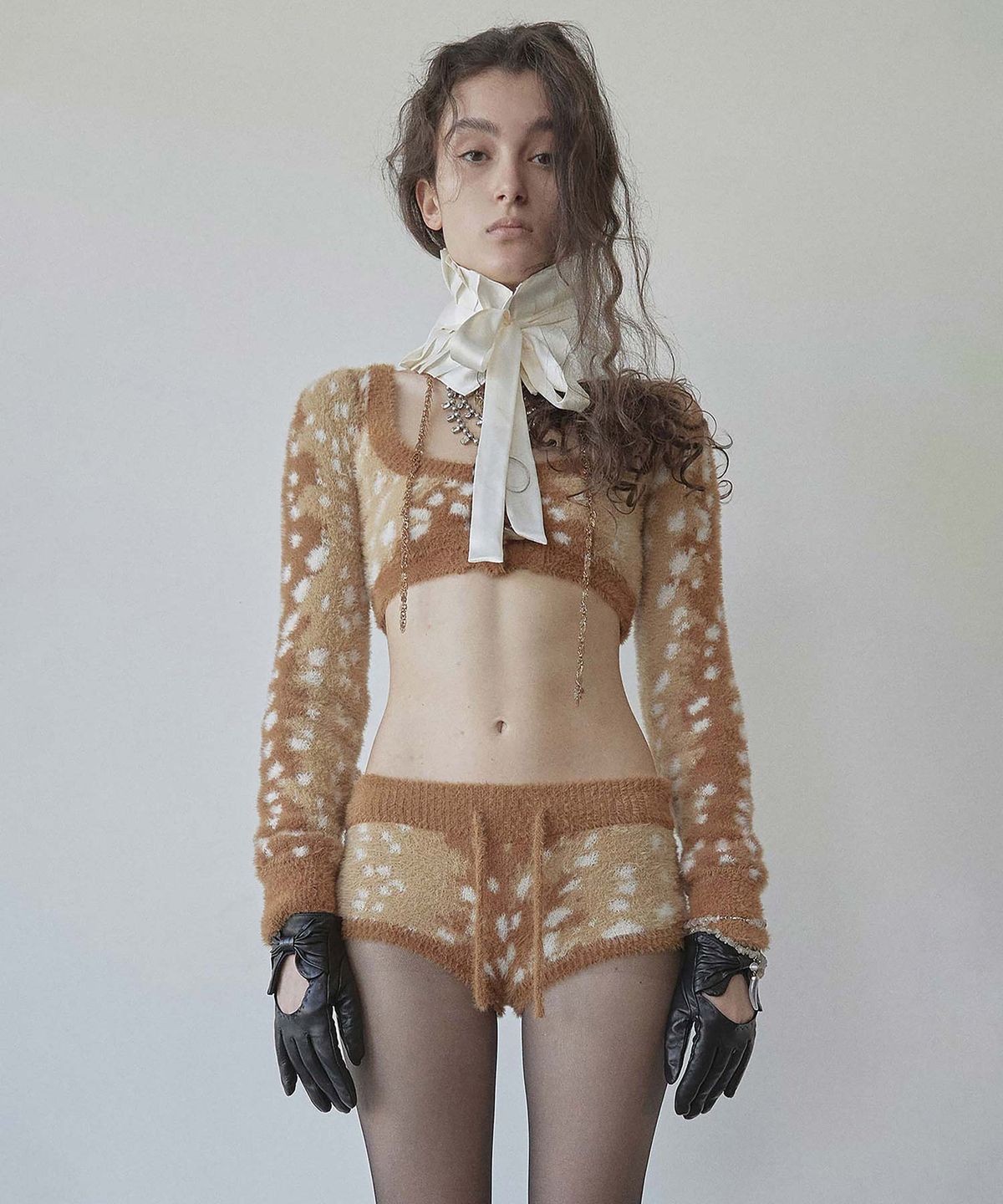 스컬프터(SCULPTOR) Rudolph Fur Cardigan Brown
