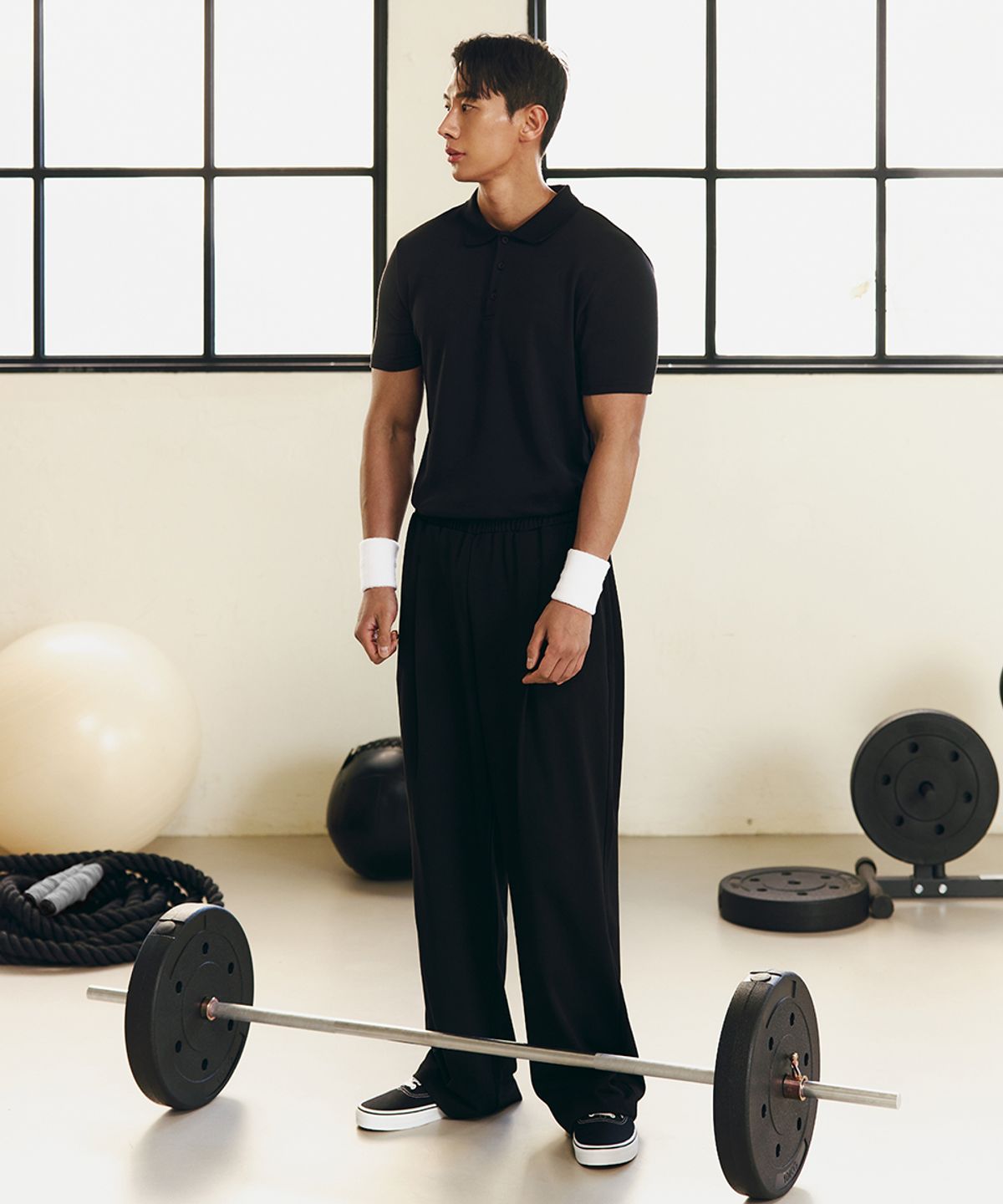 무신사 스탠다드 스포츠(MUSINSA STANDARD SPORTS) 코튼메쉬 핀턱 와이드 팬츠 (4color)