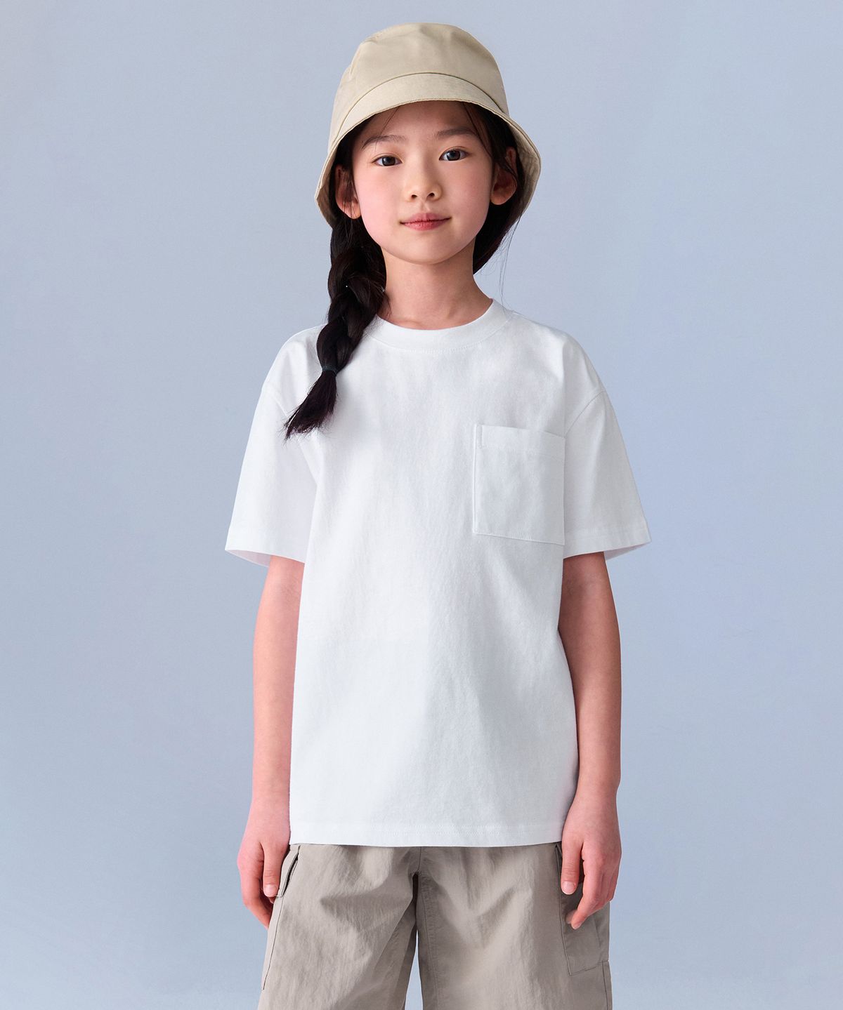 무신사 스탠다드 키즈(MUSINSA STANDARD KIDS) 릴렉스드 크루 넥 포켓 티셔츠 [화이트]