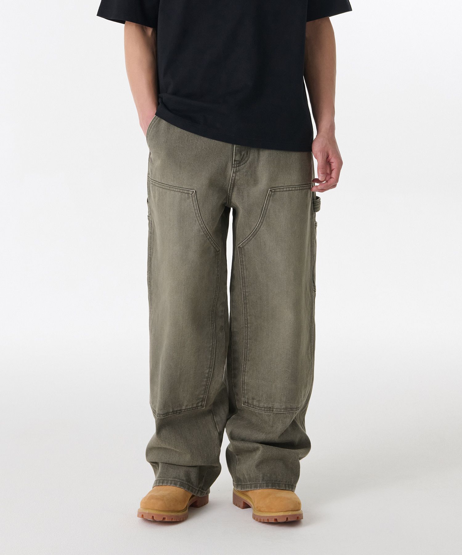 ★MUSINSA STANDARD★ Pigment Denim Wide Double Knee Carpente MUSINSA | MUSINSA STANDARD Pigment Denim Wide Double Knee