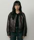 leather blouson jacket-brown