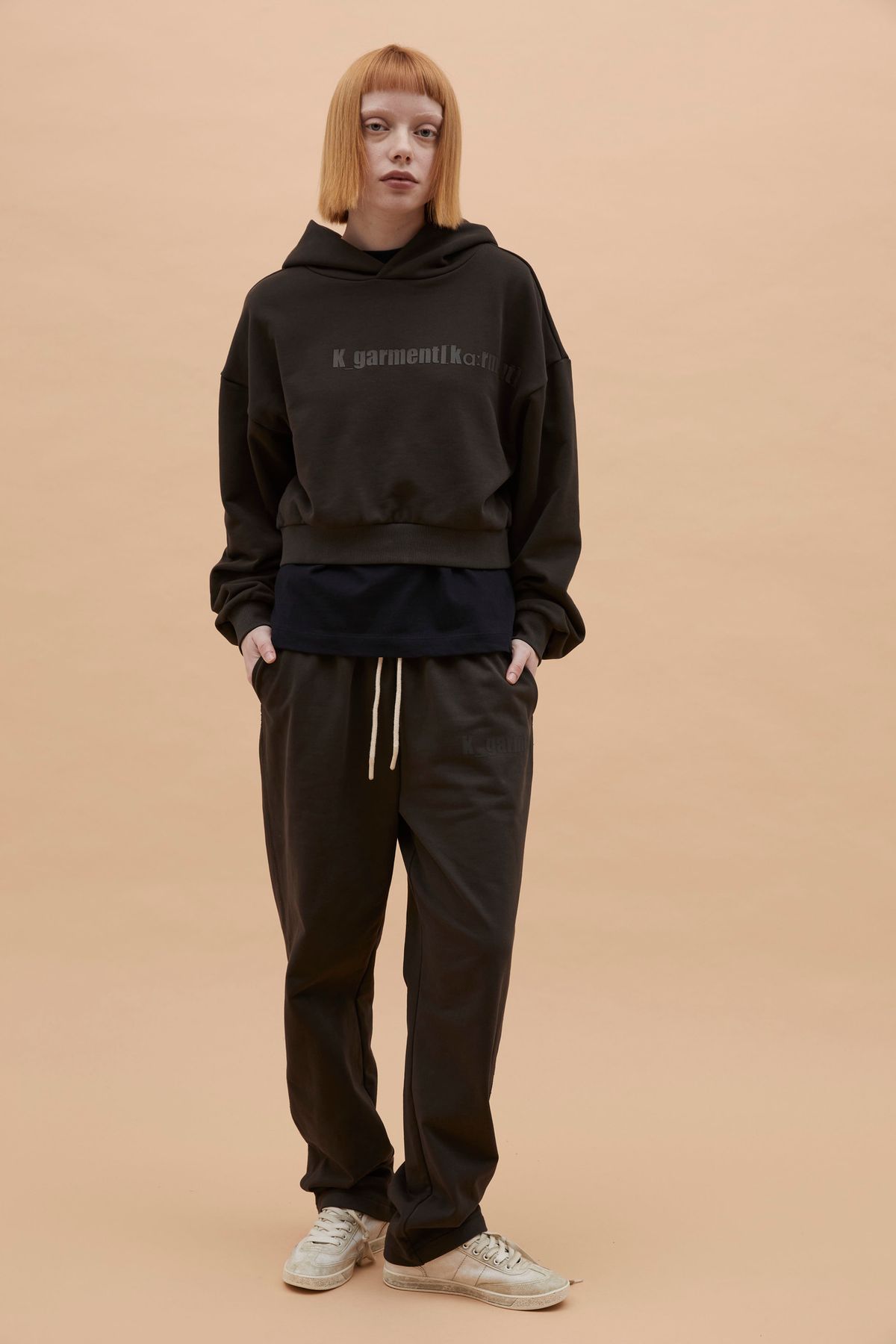 카먼트(K-GARMENT) W 크롭 후디 DUST GREY