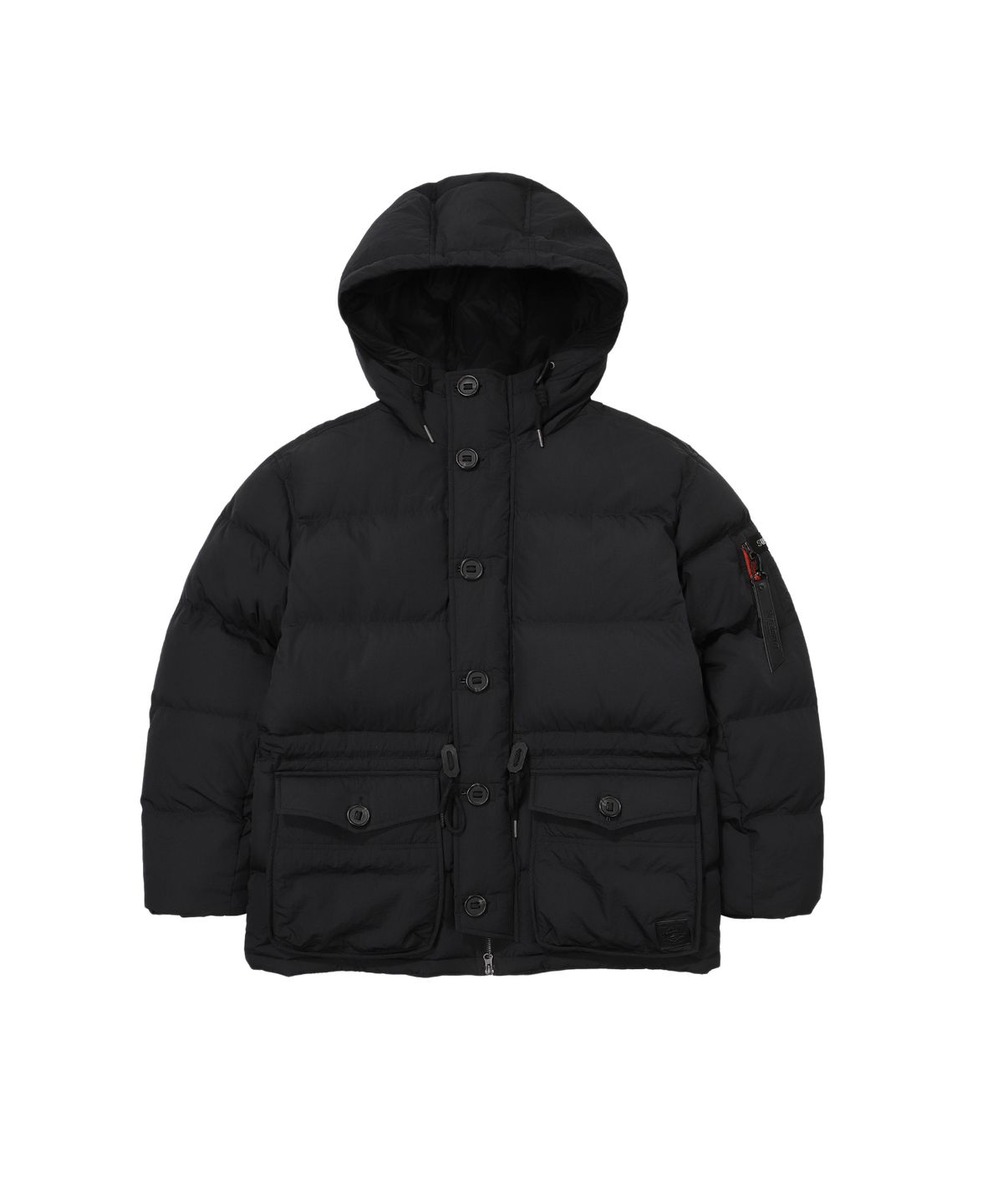 슈퍼드라이(SUPERDRY) 아웃포켓 헤비 덕다운 패딩 블랙