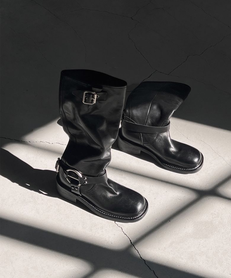 (Leather)Farroca buckle boots
