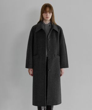 메리노울 발마칸 코트 차콜