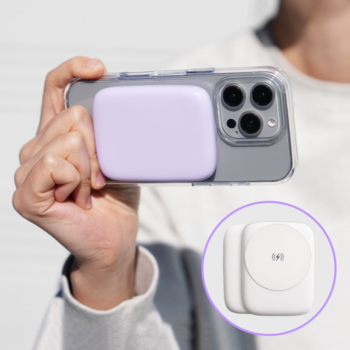아라리(ARAREE) 고속충전 맥세이프 미니 보조배터리 4950mAh 페블