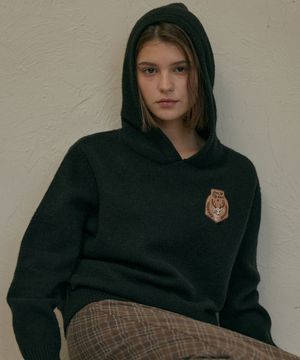 Wappen Knit Hoodie (Black)