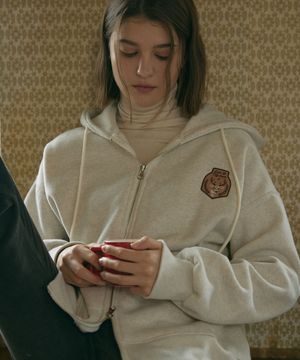 기모 Wappen two way zip-up (Oatmeal)