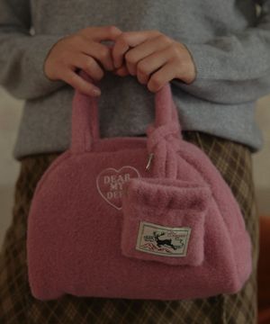 Logo soft fur bag (Pink)
