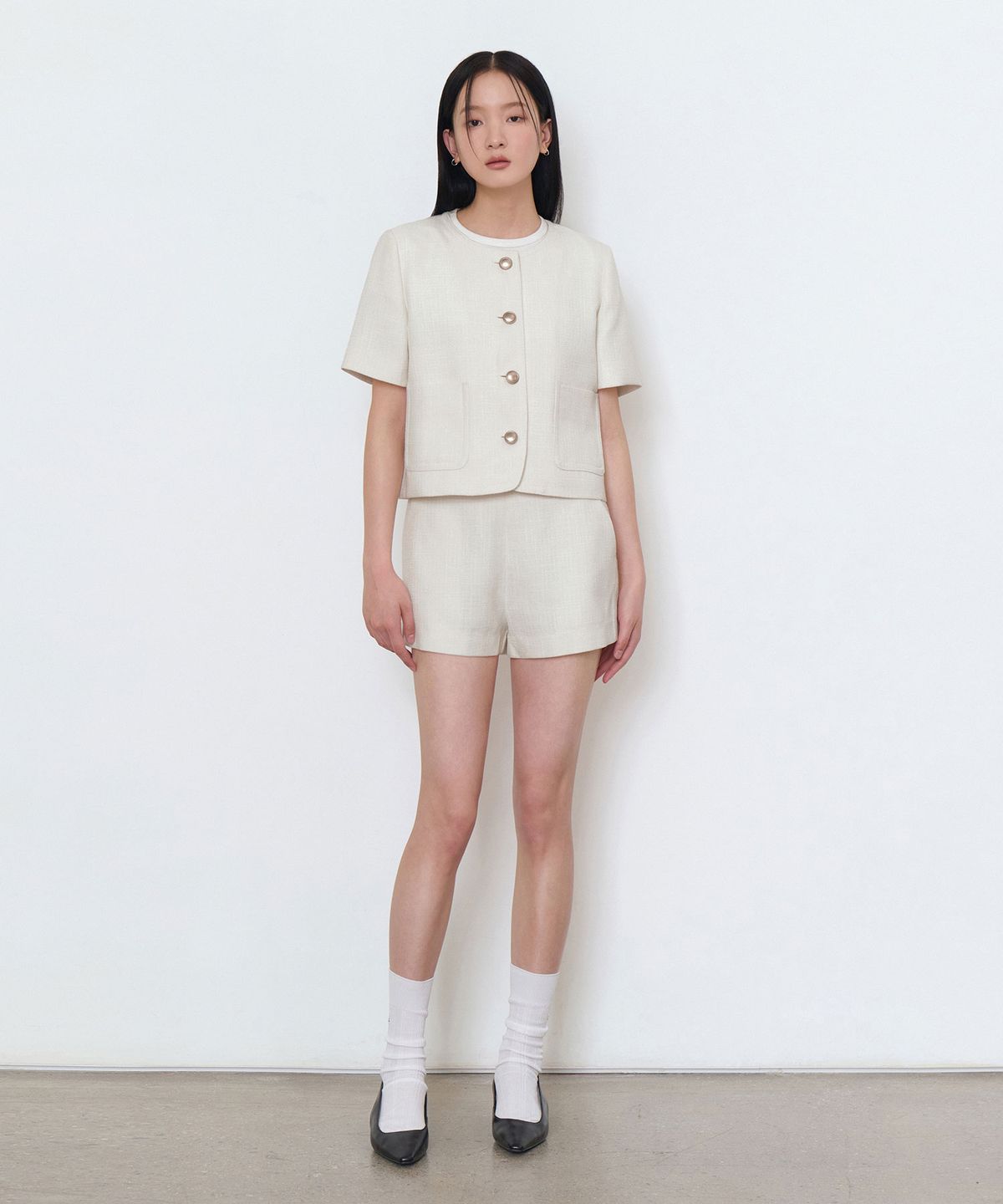 무신사 스탠다드 우먼(MUSINSA STANDARD WOMAN) 우먼즈 트위드 포멀 쇼츠 [크림]