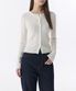 우먼즈 리브드 슬림 라운드 넥 가디건 [아이보리]
