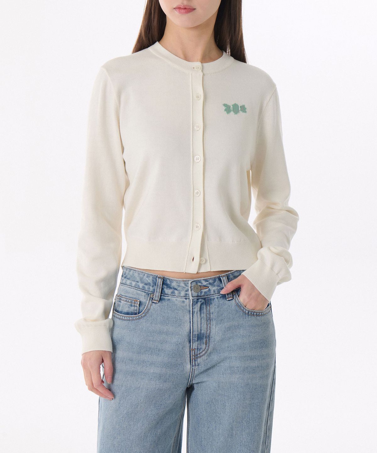 무신사 스탠다드 우먼(MUSINSA STANDARD WOMAN) 우먼즈 캔디 라운드 넥 가디건 [아이보리]