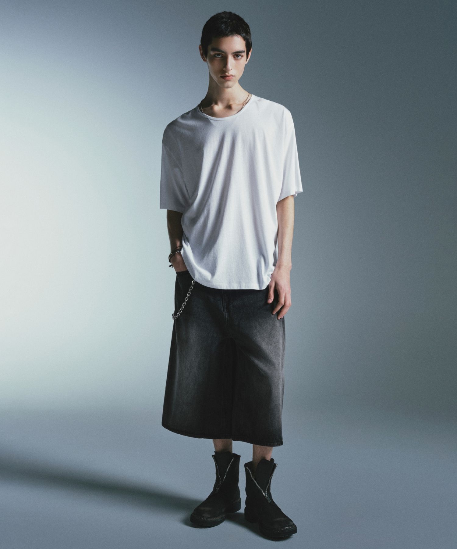 MUSINSA | MUSINSA STANDARD Big Brush Long Bermuda Denim