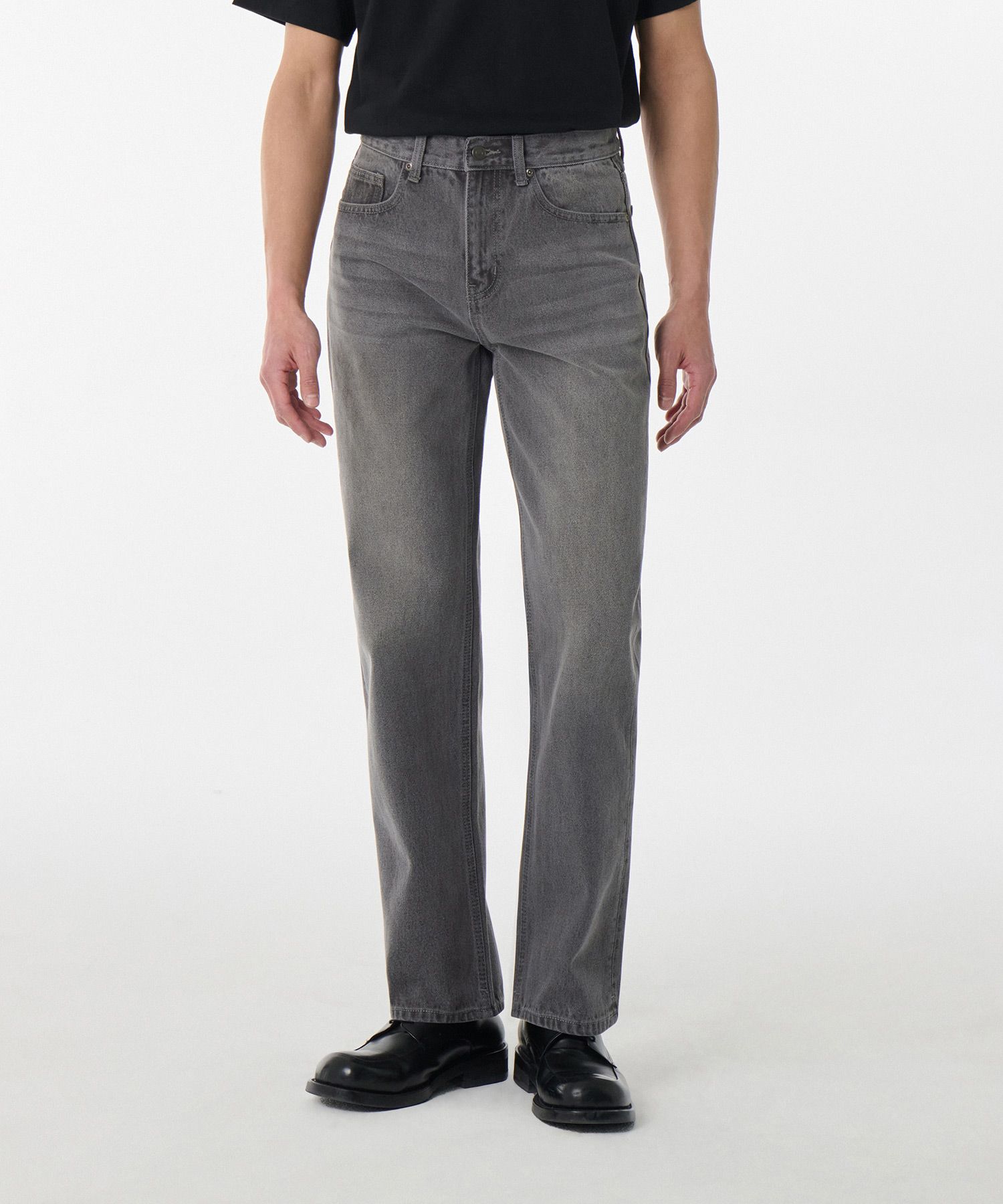 ★MUSINSA STANDARD★ Common Brush Wide Denim Pants Gray MMEN MUSINSA | MUSINSA STANDARD Common Brush Wide Denim Pants [Gray]