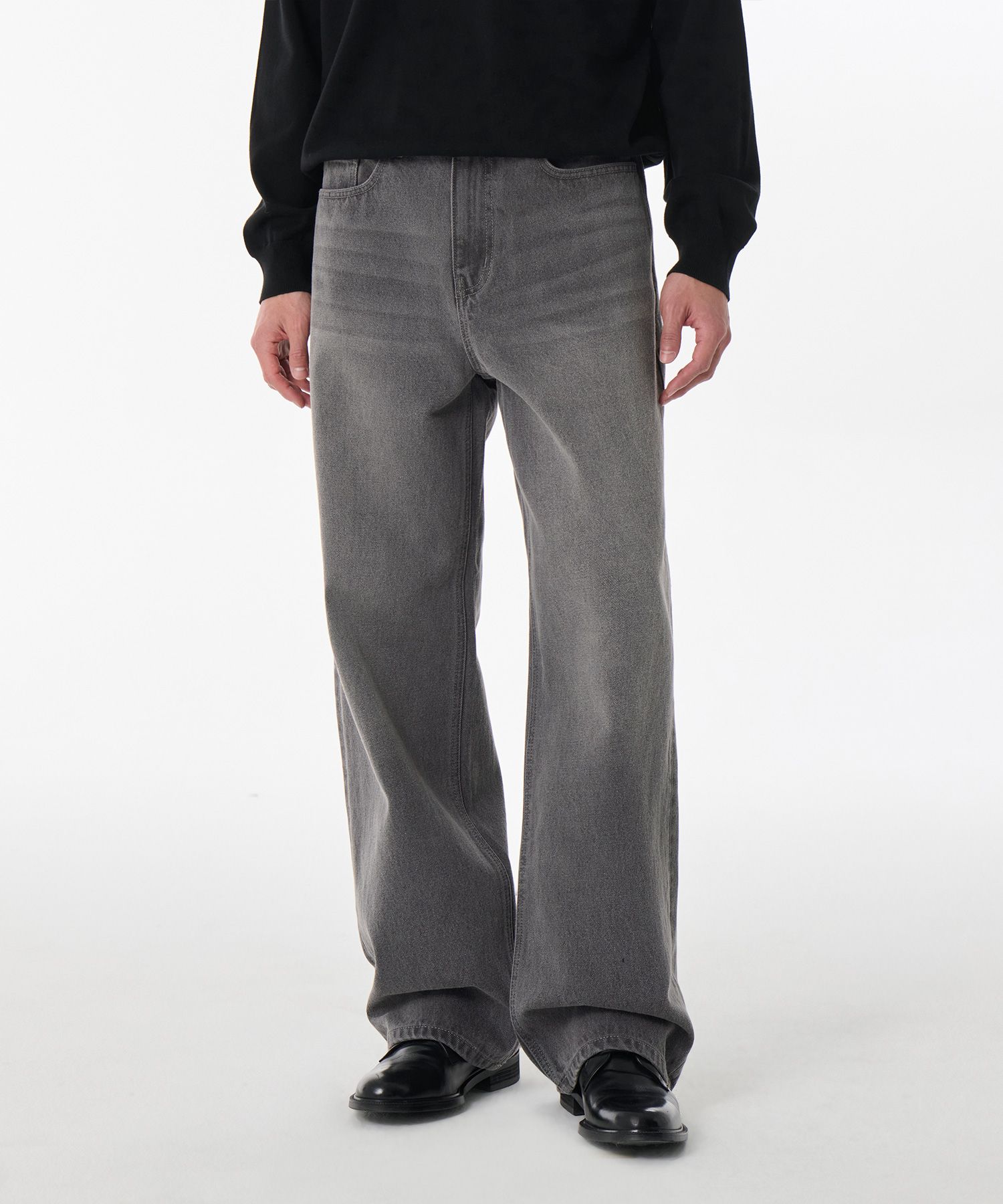 ★MUSINSA STANDARD★ Common Brush Wide Denim Pants Gray MMEN MUSINSA | MUSINSA STANDARD Common Brush Wide Denim Pants [Gray]