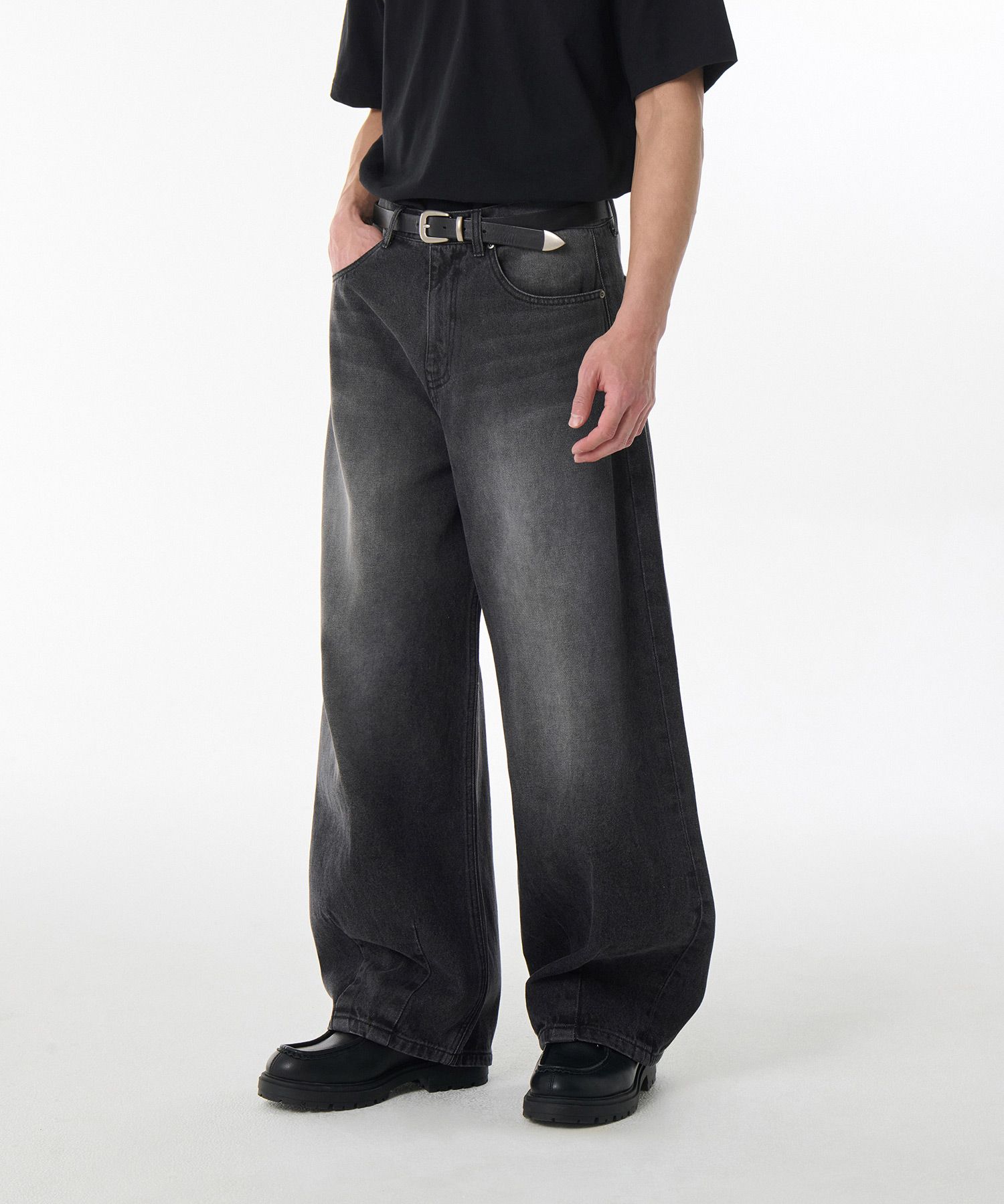 ★MUSINSA STANDARD★ Big wide denim pants black MMDNP520-BK MUSINSA | MUSINSA STANDARD Big Wide Denim Pants [Deep Indigo]