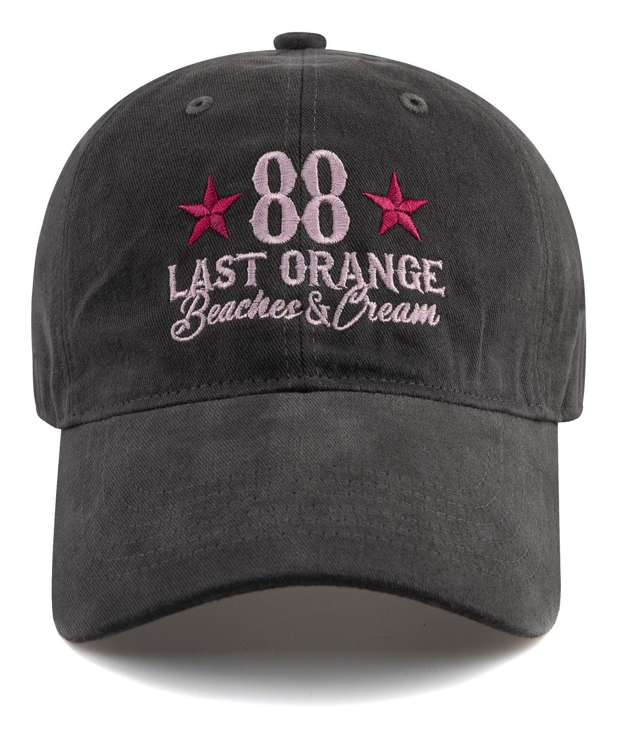 비치스앤크림(BEACHESANDCREAM) LAST ORANGE COTTON BALL CAP-CHARCOAL