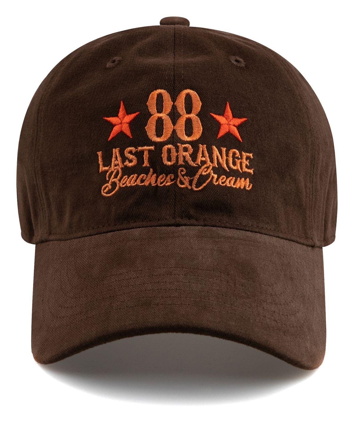 비치스앤크림(BEACHESANDCREAM) LAST ORANGE COTTON BALL CAP-BROWN