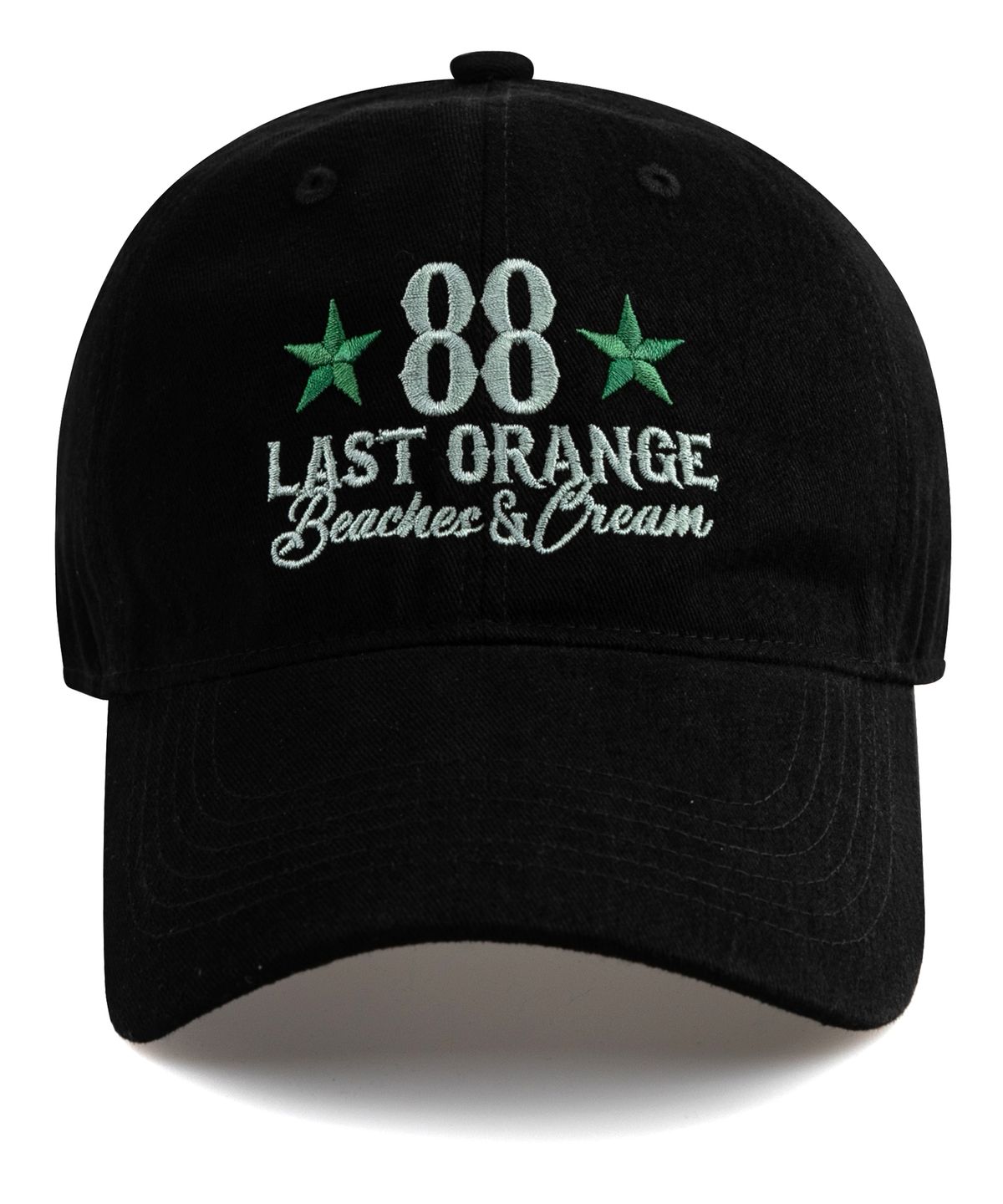 비치스앤크림(BEACHESANDCREAM) LAST ORANGE COTTON BALL CAP-BLACK