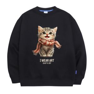 OHPxJOY 목도리 냥이 기모 맨투맨