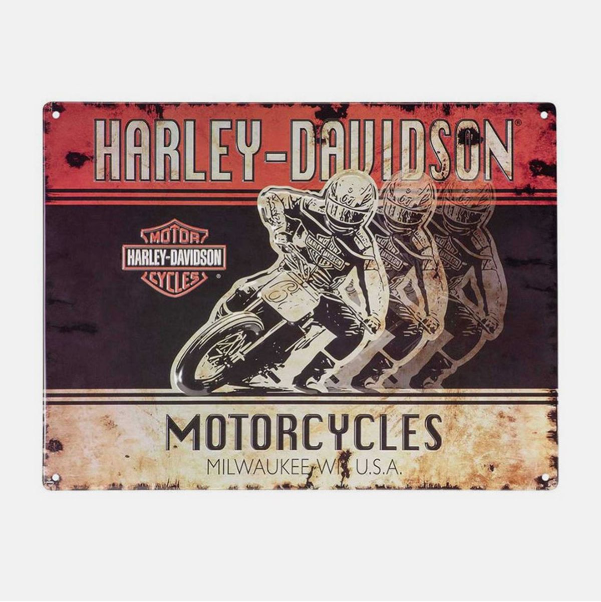 할리데이비슨(HARLEY-DAVIDSON) H-D 엠보싱 레이서 모터사이클 틴사인