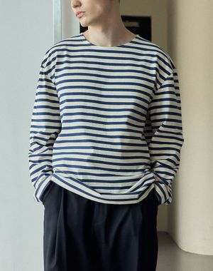 스트라이프 보트넥 롱슬리브 [아이보리&네이비]