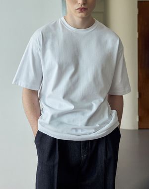 레이어드 반팔 티셔츠 [화이트]